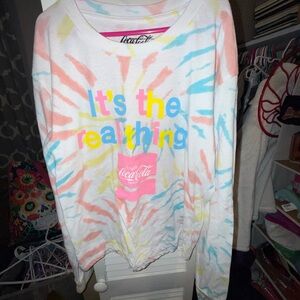 Coca Cola Colorful Tie-Dye Kids Long Sleeve Shirt